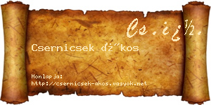Csernicsek Ákos névjegykártya