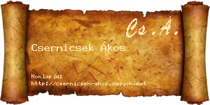 Csernicsek Ákos névjegykártya