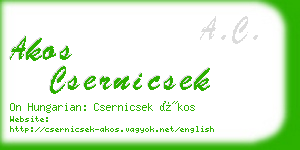 akos csernicsek business card